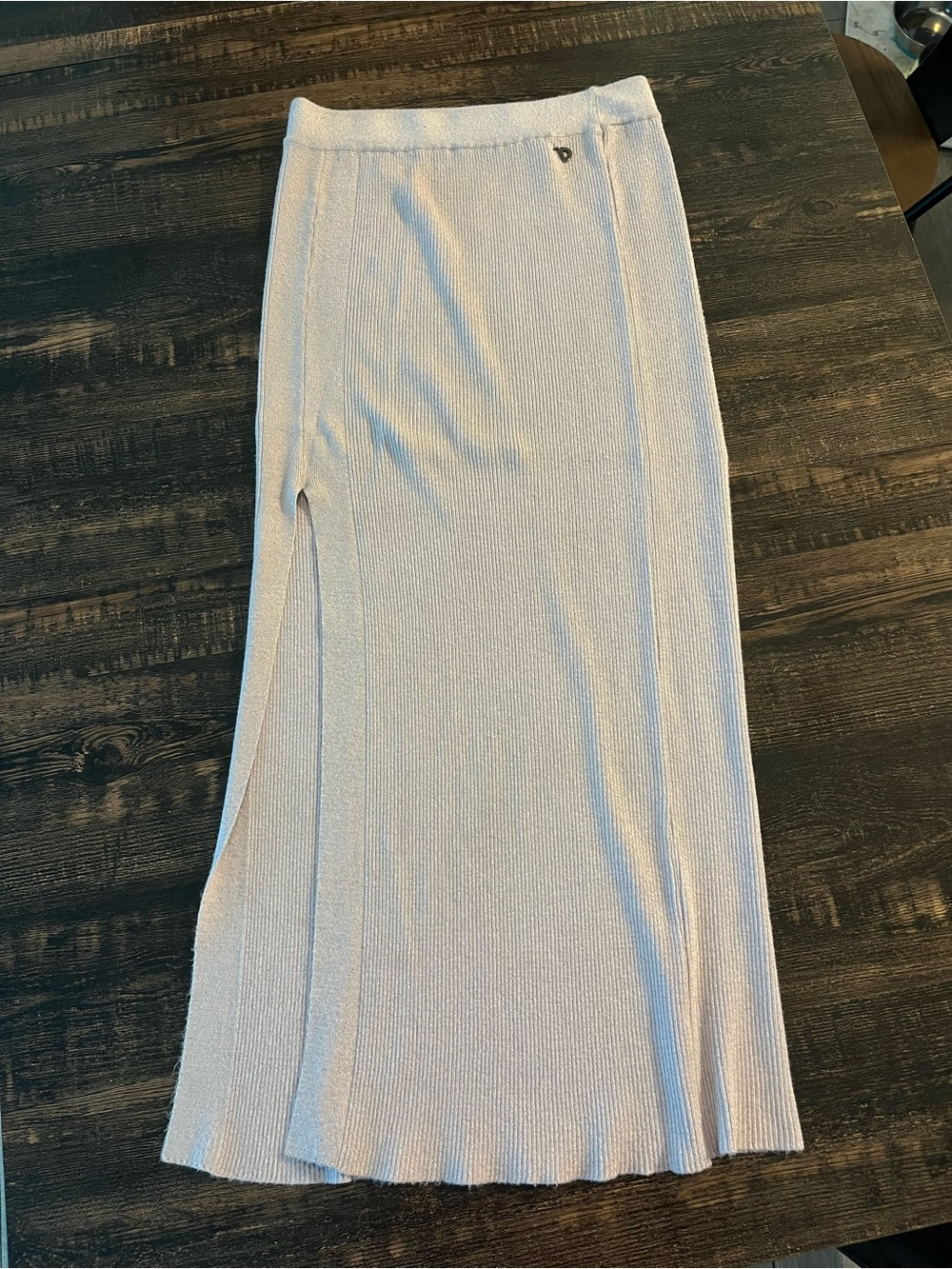 Shimmery Maxi Skirt with Side Slit